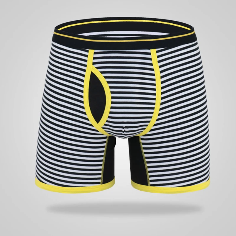 

Mens Low-Rise Cotton Stretch stripe Boxer Underwear for Man Long Leg Boxer 6 colors BO001