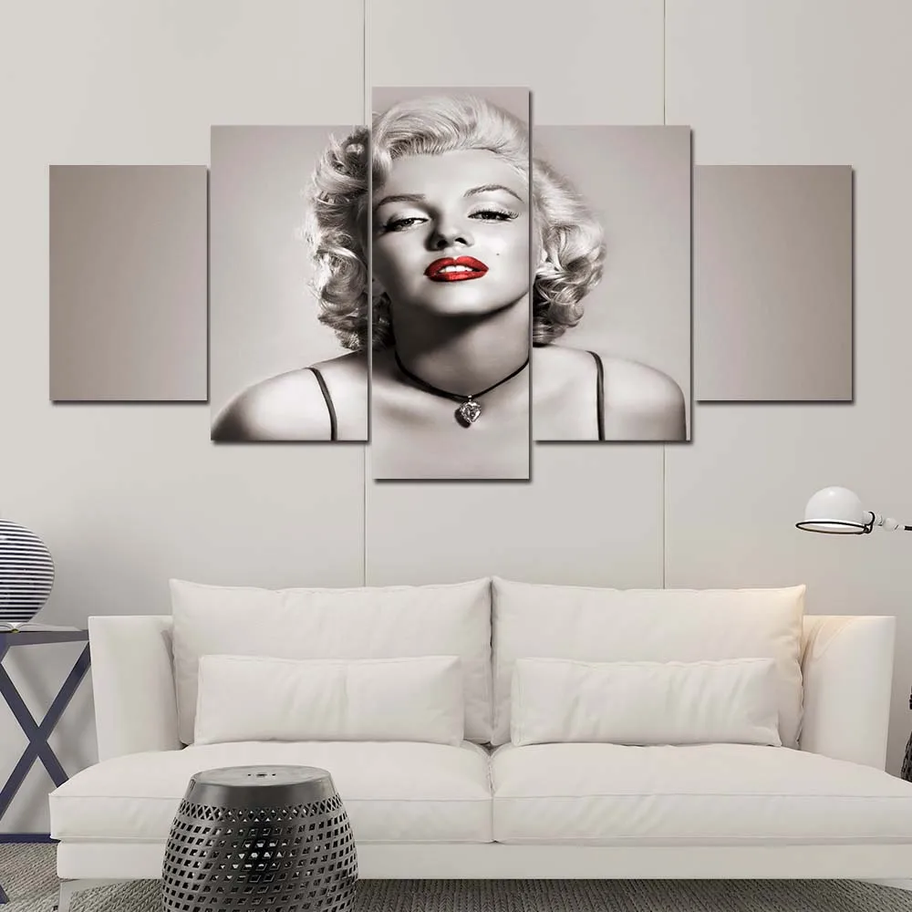 Холст с Мерилин Монро постер 5 панелей настенные картины и холст рисунком красных