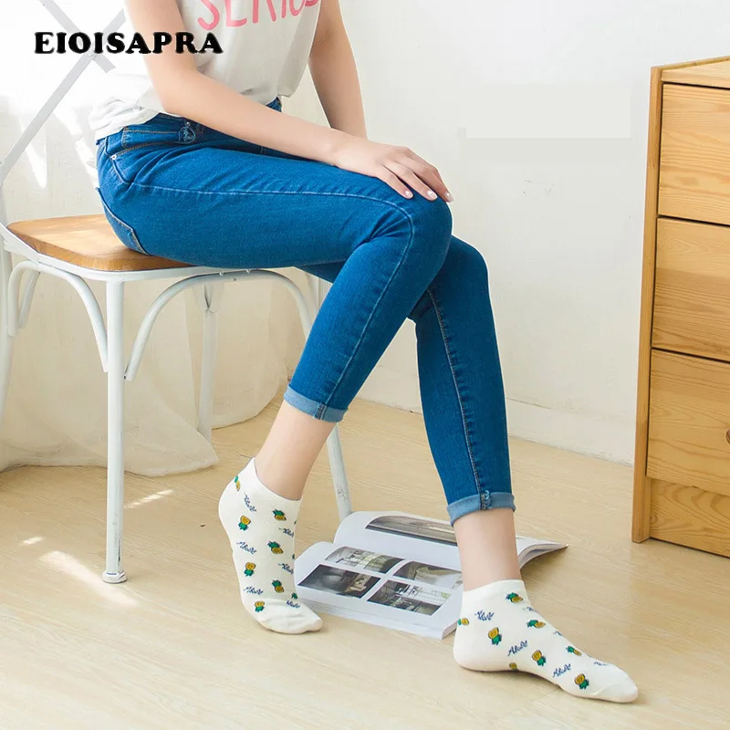 [EIOISAPRA] Новинка фруктовый Ананасовый Узор Япония носки в британском стиле