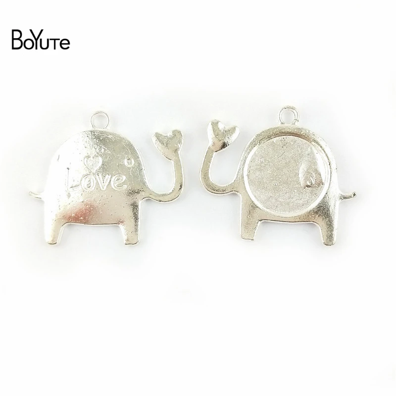 BoYuTe (50 Pieces/Lot) 14MM Cabochon Base Vintage Style Zinc Alloy Material Calf Elephant Bezel Pendants for Jewelry Making | Украшения и