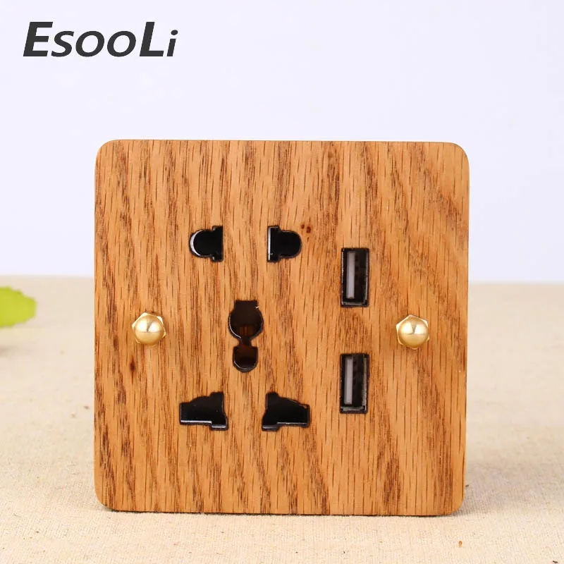 EsooLi 2017 ручная работа настенная розетка 5 отверстий с usb разъемом Универсальный