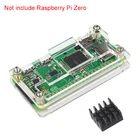 Чехол для Raspberry Pi Zero W, акриловый чехол + черный алюминиевый прозрачный чехол с радиатором, совместимый с платой Raspberry Pi Zero V 1,3