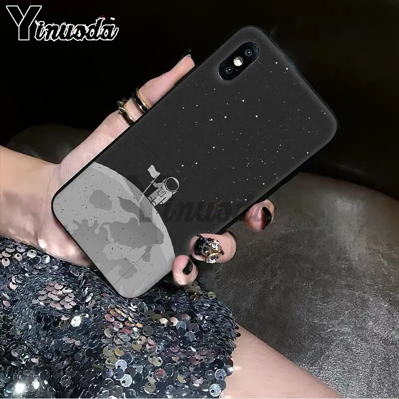 11pro MAX черный с белой луной звезды космонавта Новинка чехол для телефона Apple iPhone 8 7