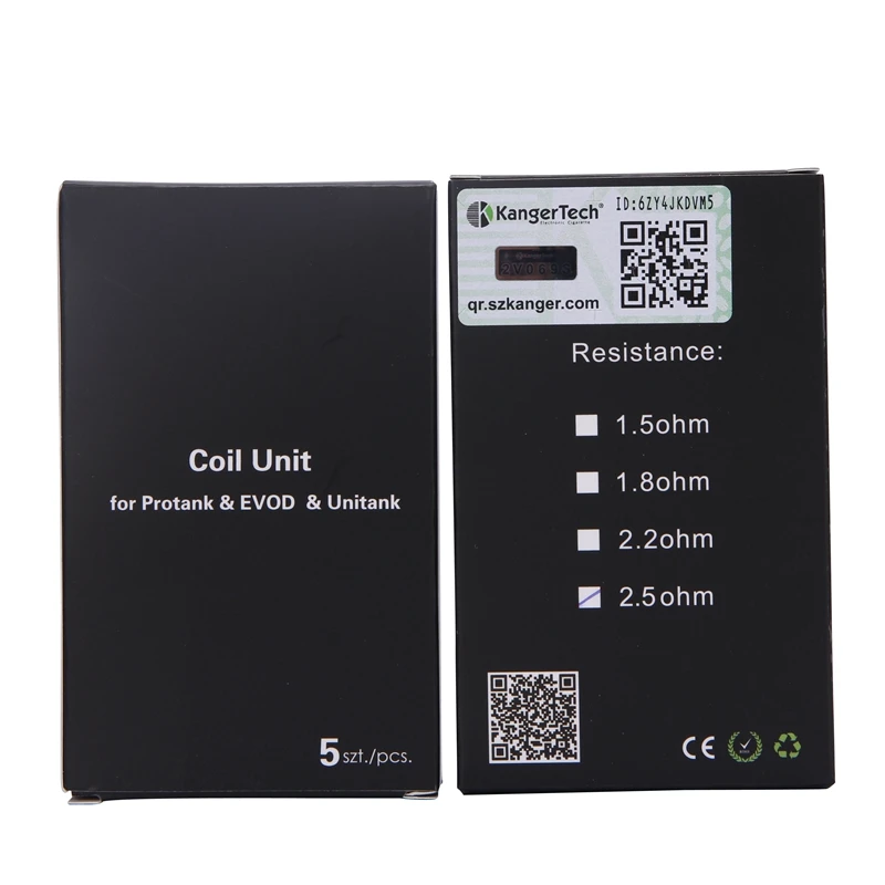 5 шт./лот оригинальный Kanger Катушки блок 1.5ohm/1.8ohm/2.2ohm/2.5ohm подходит для EVOD мини