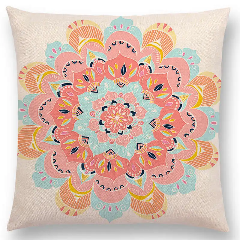 Новые Красочные Мандала Цветочная подушка крышка излучают медальон из розового