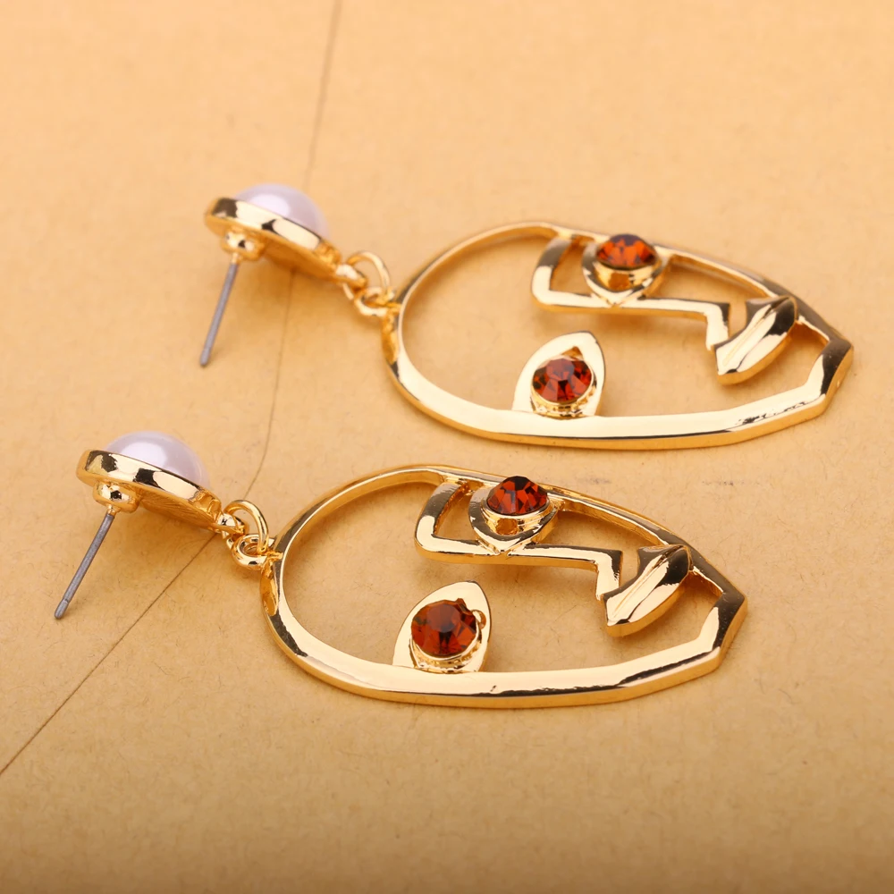 Подвеска-кристалл в виде улыбки для глаз серьги лица женщин стразы вечеринки