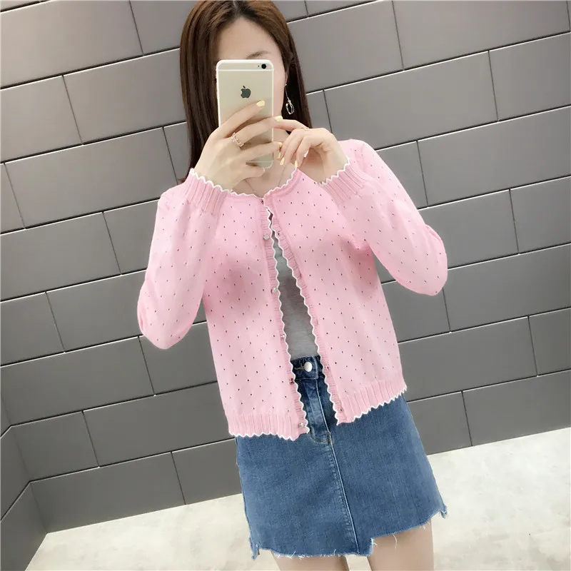 OHCLOTHING короткий дизайн тонкий кардиган женский вырез солнцезащитный Кондиционер рубашка свитер вязаная верхняя одежда маленький плащ