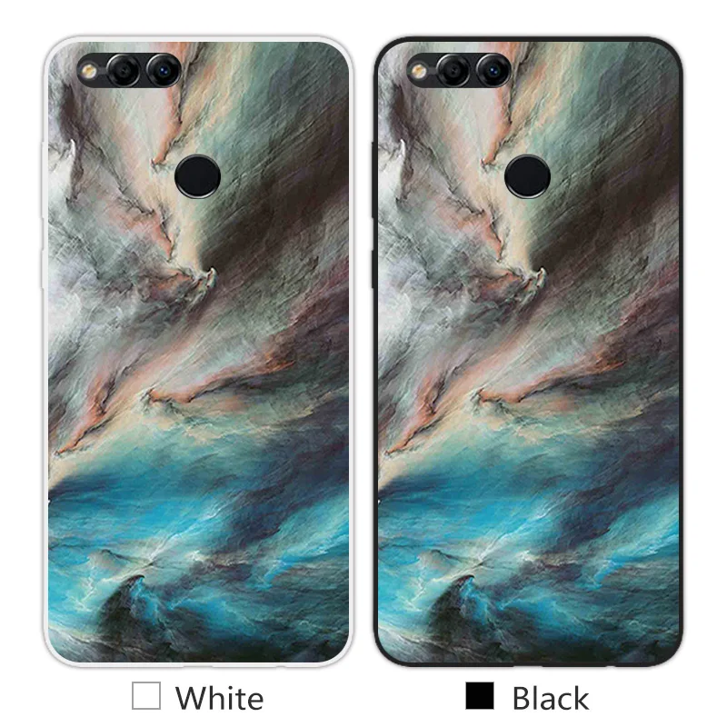 Чехлы для Huawei Honor 7X мягкие силиконовые чехлы с пейзажем дизайнерский чехол задняя