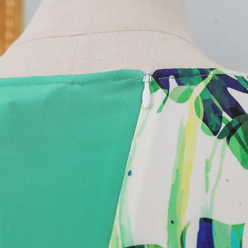 Воа из тяжелого шелка миди платья Для женщин мятно зеленого цвета Цветочный