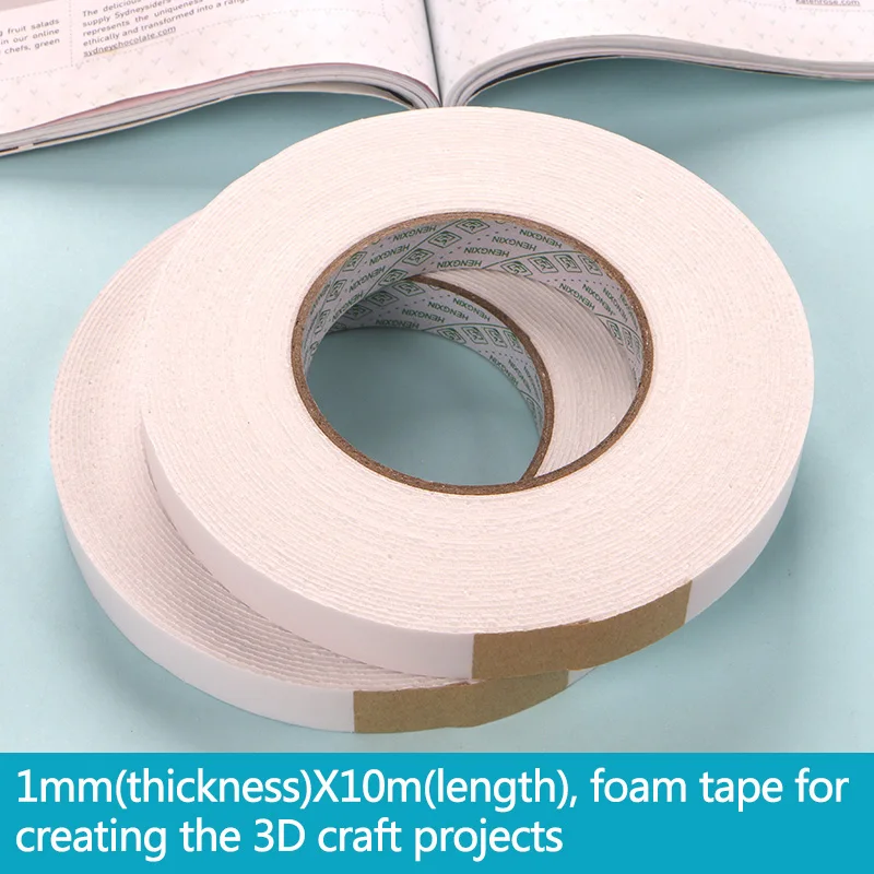 Инструменты для высечки, качественные двусторонние клейкие ленты из пены, 2 рулона в партии для ваших поделок Инструменты для высечки, качественные двусторонние клейкие ленты из пены, 2 рулона в партии для ваших поделок