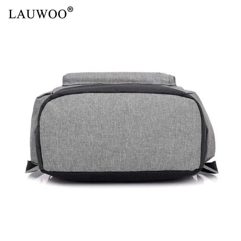 LAUWOO новый рюкзак Для мужчин s Черный моды usb зарядка Водонепроницаемый наушники