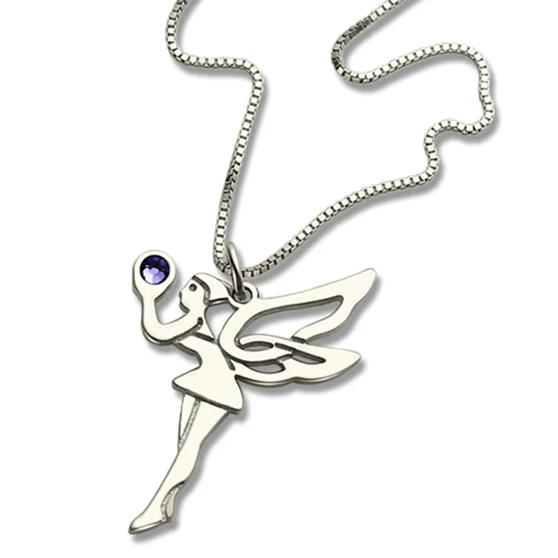 Ожерелье для девочек ожерелья из камня по дате рождения Стерлинговое Серебро