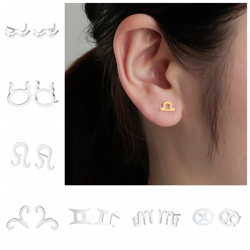 CHENGXUN 12 серьги с созвездиями для женщин и девочек крошечные гвоздики из