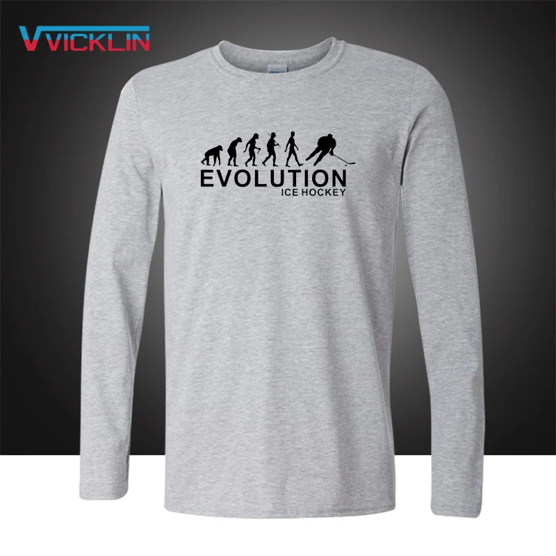 Мужская футболка с длинным рукавом и принтом Evolution хлопковая куртка свободного