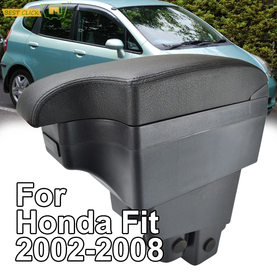 Модифицированный подлокотник для Honda Fit Jazz 2002 2008 центральное содержание черной