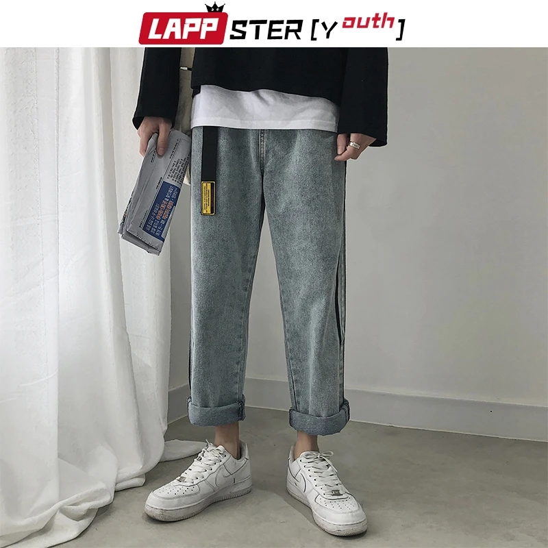 Мужские штаны-шаровары LAPPSTER джинсовые штаны с поясом уличная одежда 2020 широкие