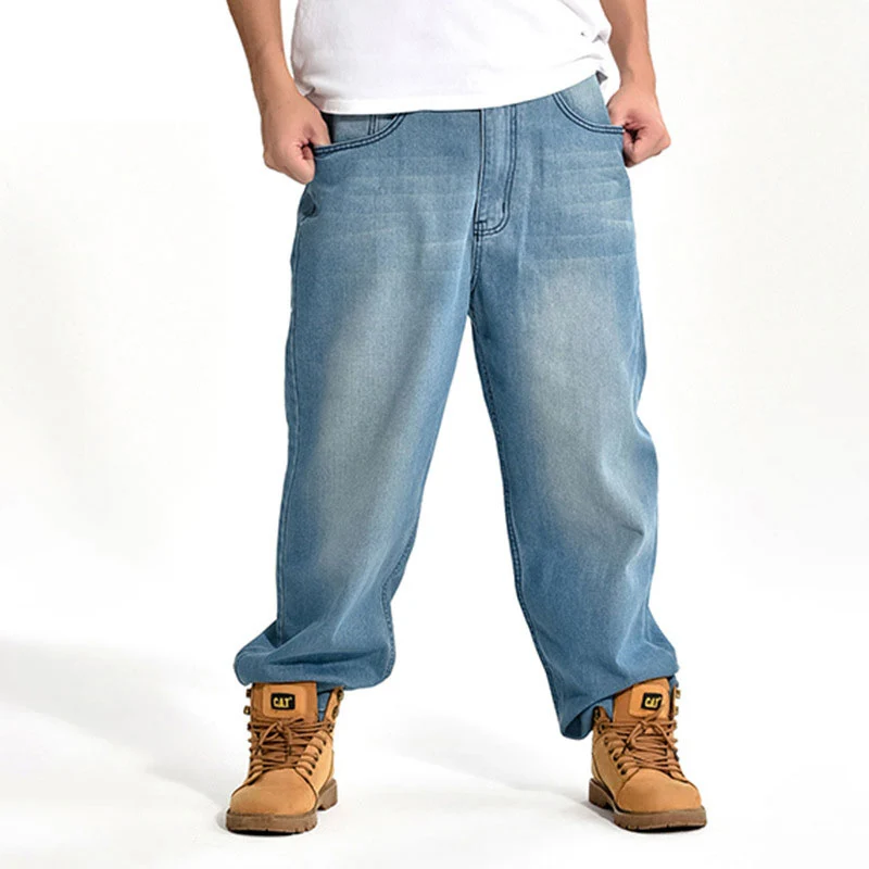 Jeans For Men Autumn and Winter New Loose Hip Hop Big Size Skateboard Pants Men's Pocket 30-46 | Мужская одежда