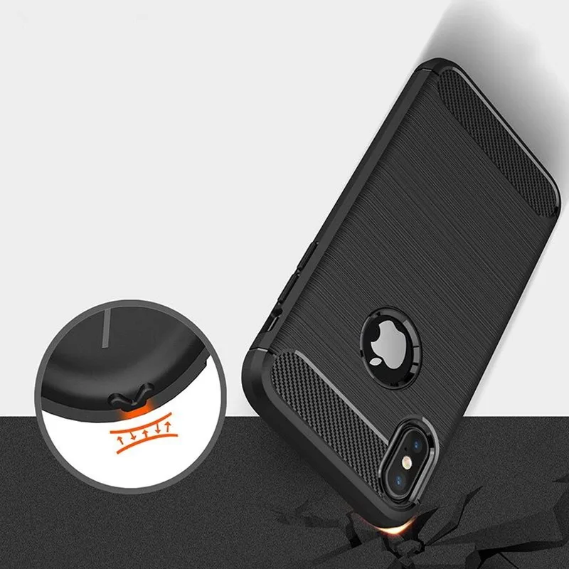 Для iPhone X XS чехол для MAX XR из углеродного волокна Матовый ТПУ телефона 7 8 Plus 6 6s 5 5S SE