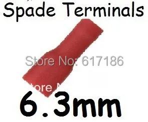 

[ Fly Eagle ] 25 PCS X RED 6.3MM FEMALE INSULATED ELECTRICAL SPADE CONNECTOR TERMINALS,WIRING,CRIMP 16-14 AWG FDD2-250
