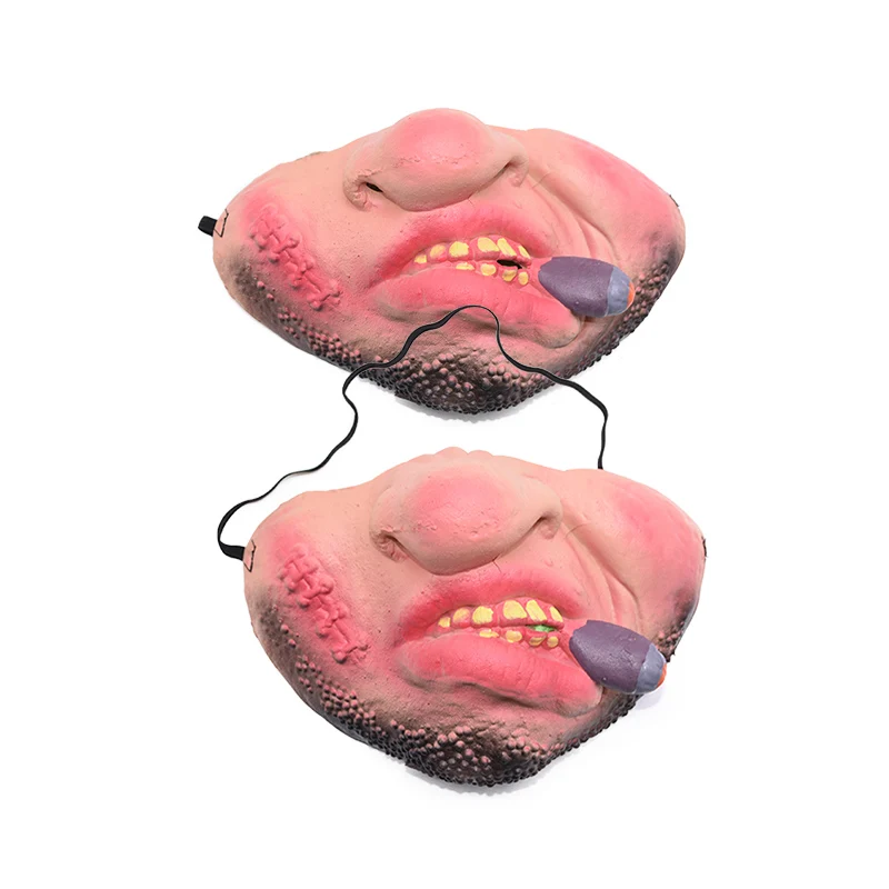 Funny Ugly Half Face Latex Mask Party Decorations for Masquerade Clown Cosplay Horrible Props Halloween Decorative Masks | Дом и сад