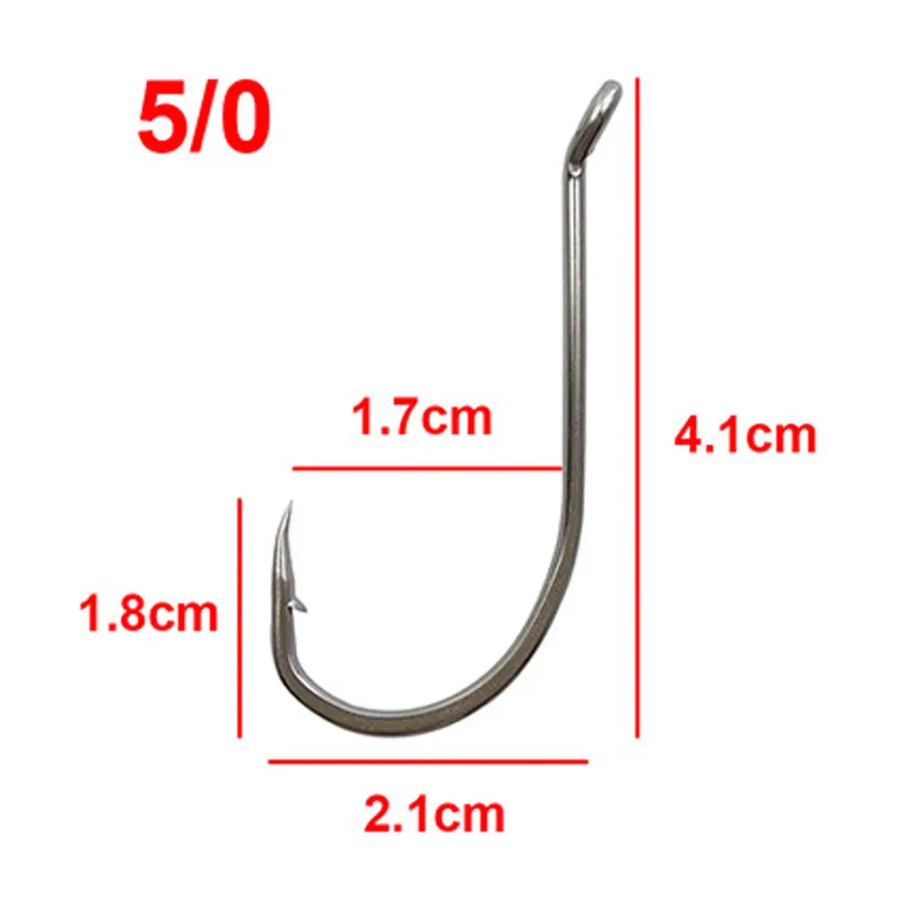 

Hyaena 50pcs 92554 Stainless Steel Offset Fishing Hooks Octopus White Fishhooks