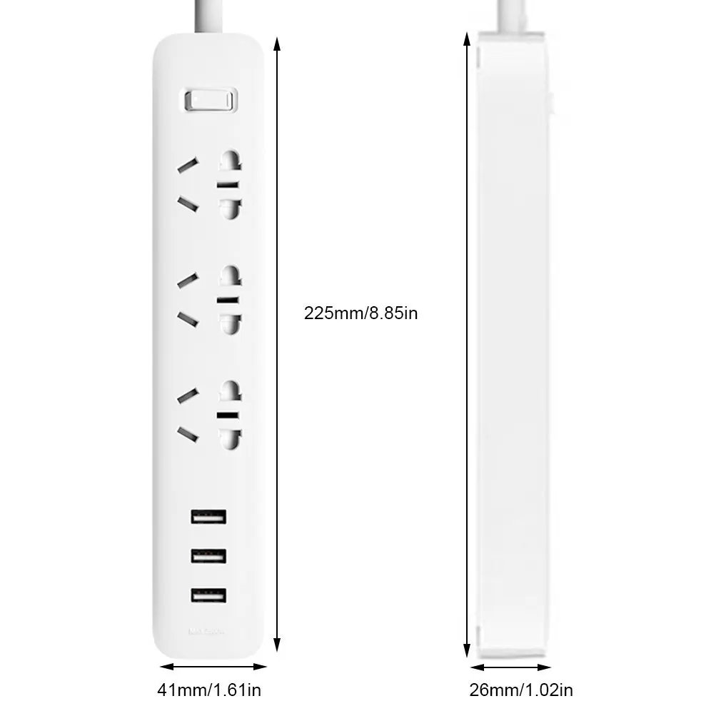 Xiaomi 3 порта USB 2A Быстрая зарядка Sokect зарядное устройство интеллектуальная розетка защита от перегрузки удлинитель для дома