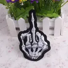 Палец черепа скелет вышивка патч железа на патчи панк-рок аппликация маркировки знак байкер патчи для одежды