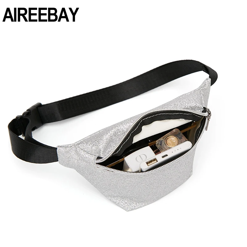AIREEBAY 2019 Новая модная блестящая поясная сумка с блестками Женская кошелек на
