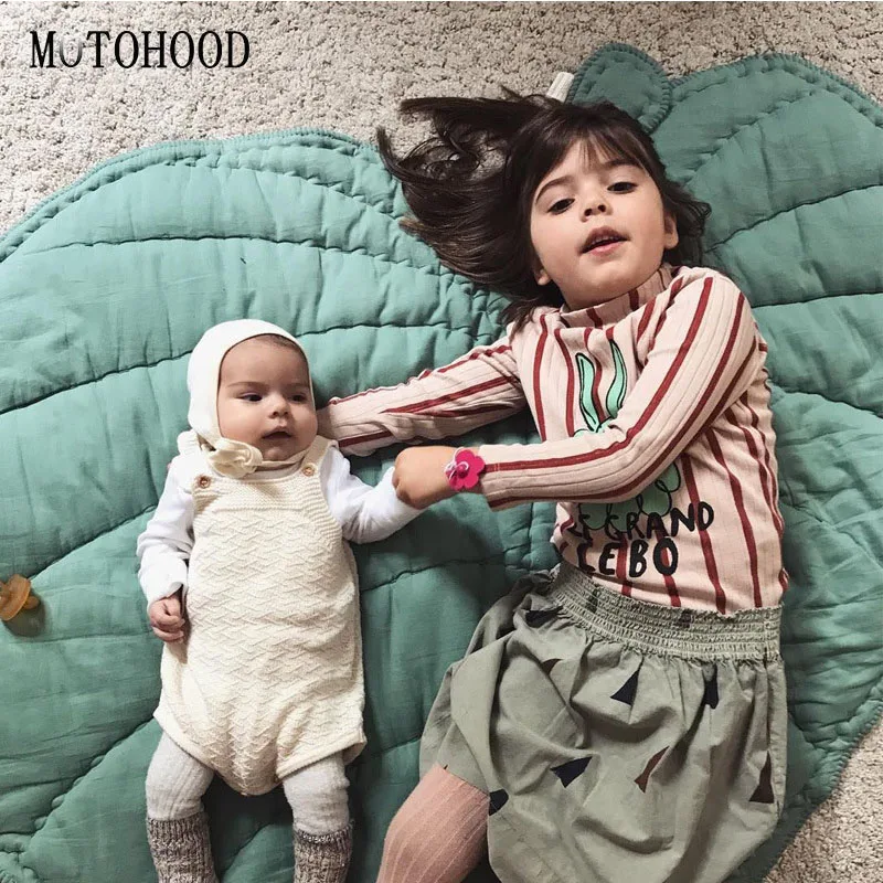 Детский игровой коврик в форме листьев MOTOHOOD мультяшный детский ползучий одеяло