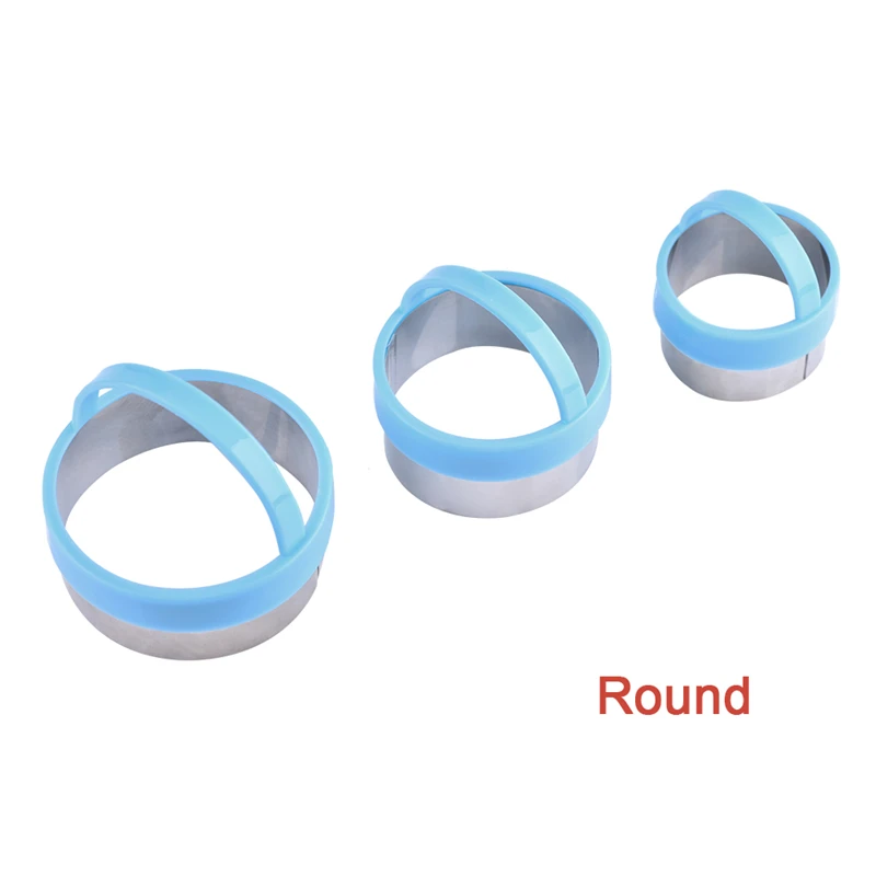 Round shape VOGVIGO 3 шт./компл. формочка для печенья пресс-формы для выпечки тортов Плунжер для печенья формы для украшение для печенья, торта DIY инструмент для выпечки - Цвет: Round shape