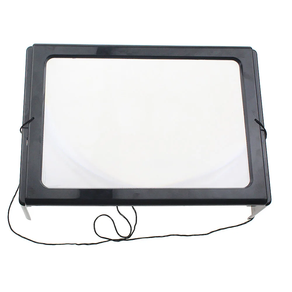 Giant Ultra-thin Lens Read Magnifier Large Hands Free Desktop Magnifying Glass With LED Light Knitting Reading Magnifiers FULI
