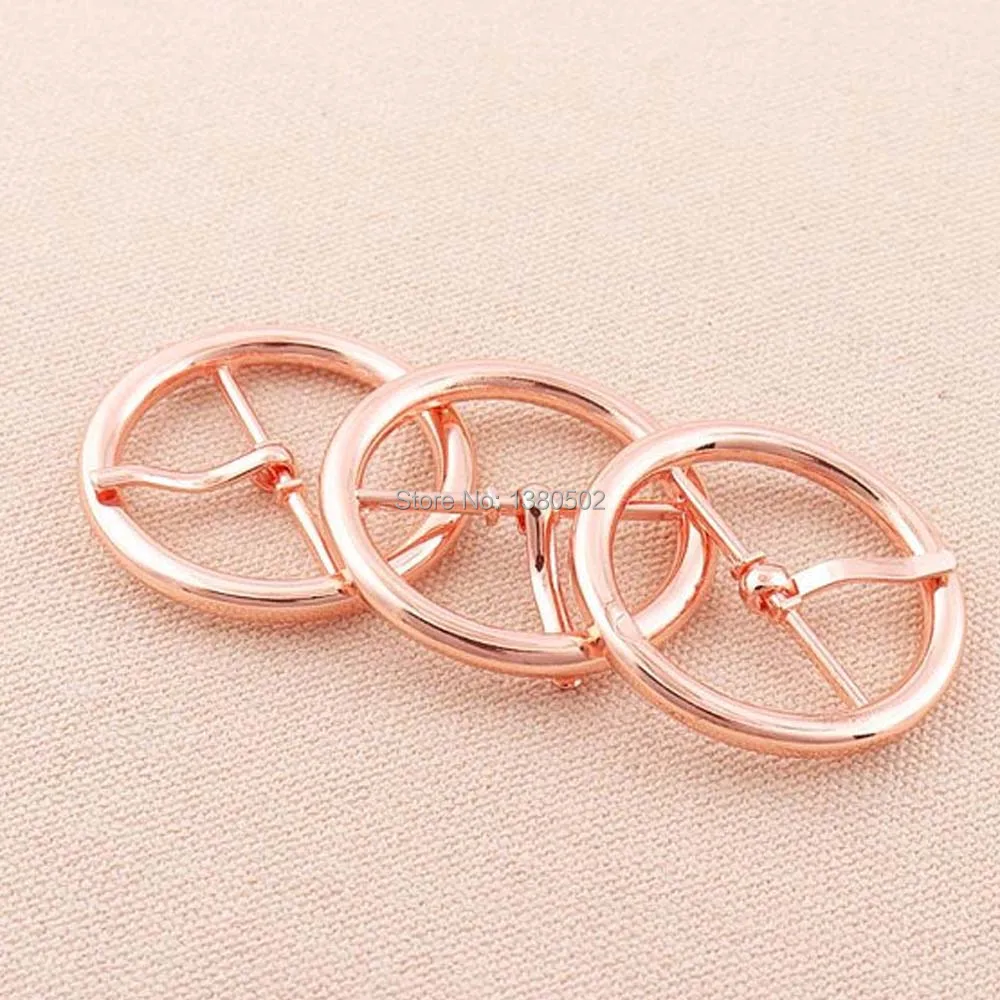 

6PCS/lot rose gold color metal 40*30mm Round shape DIY belt buckle fashion bag buckles for women decoration