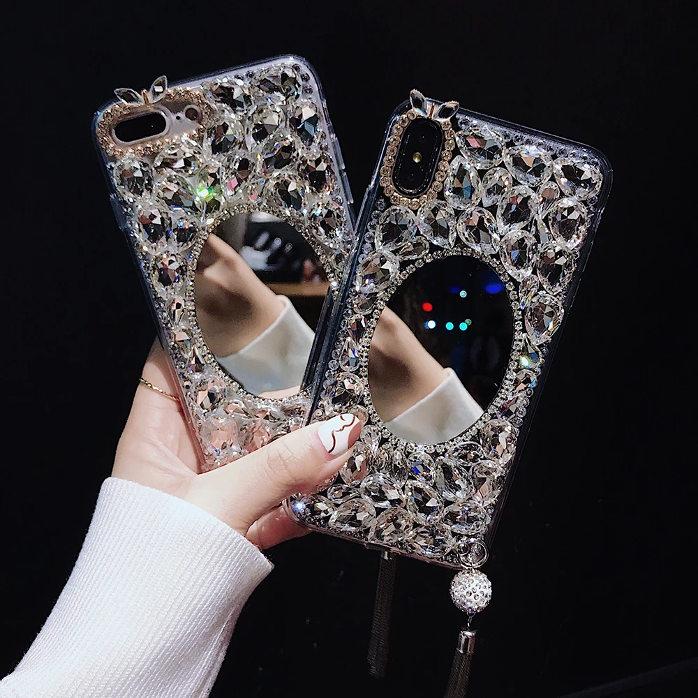 Чехол для iPhone XS Max XR X 6 6s 7 8 Plus Mirro чехол Samsung S8 S9 S10 S10e Huawei P30 Pro|Бамперы| |