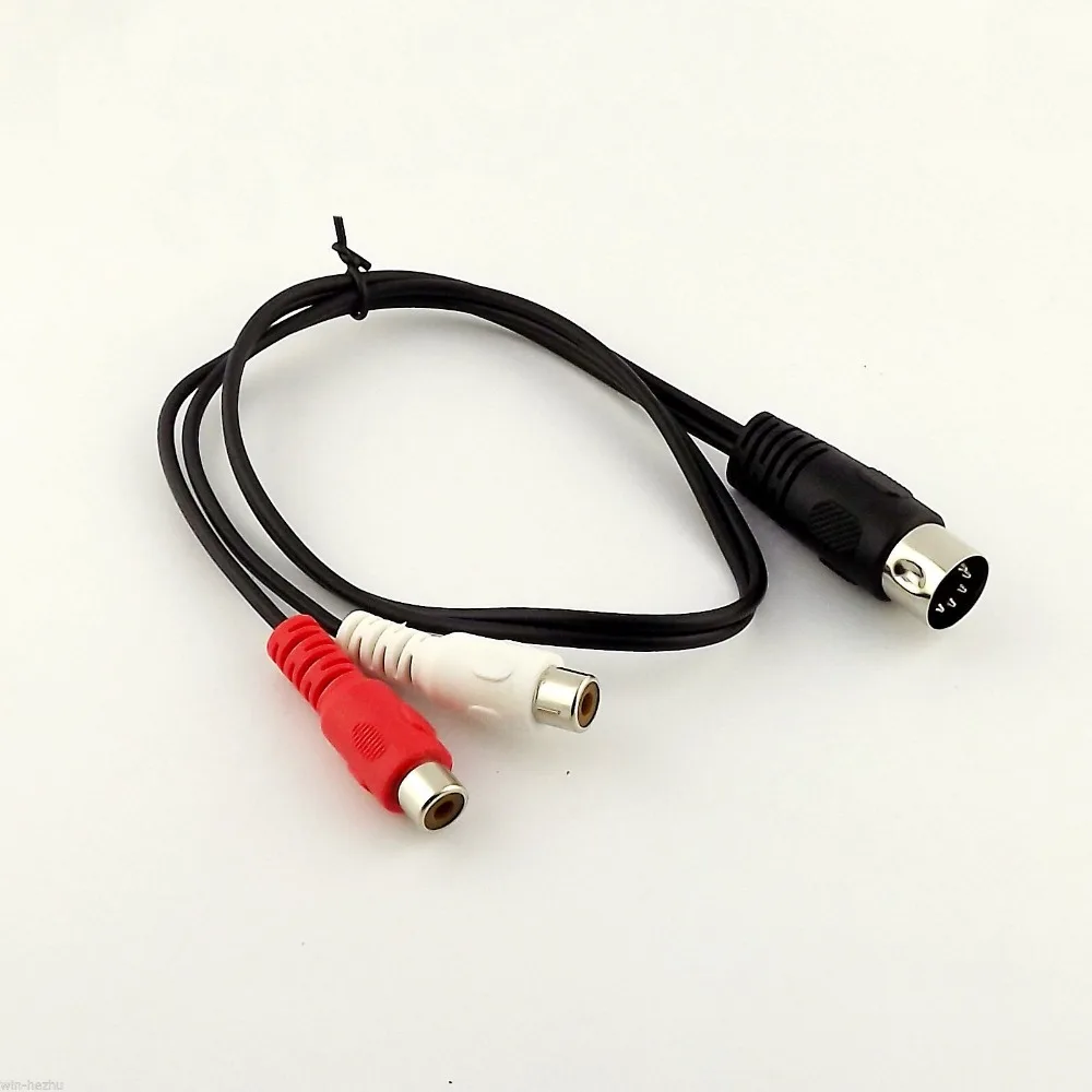 Кабель-адаптер MIDI DIN с 5-контактным штекером типа папа на два RCA Phono Female 50 см 1 шт. |