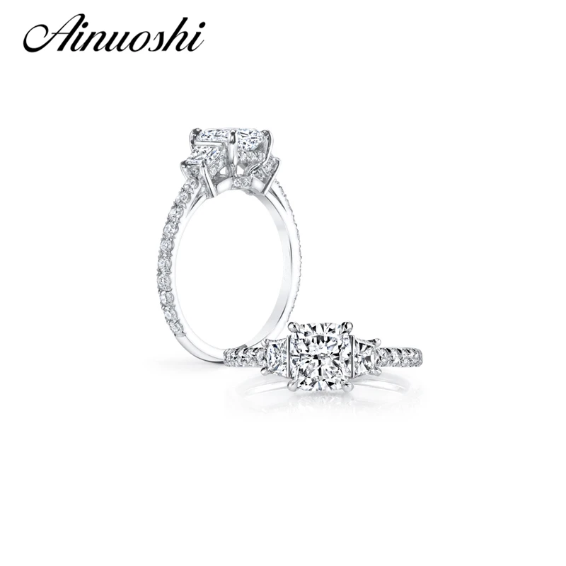 Женское Обручальное Кольцо AINUOSHI цельное кольцо из стерлингового серебра 925 пробы