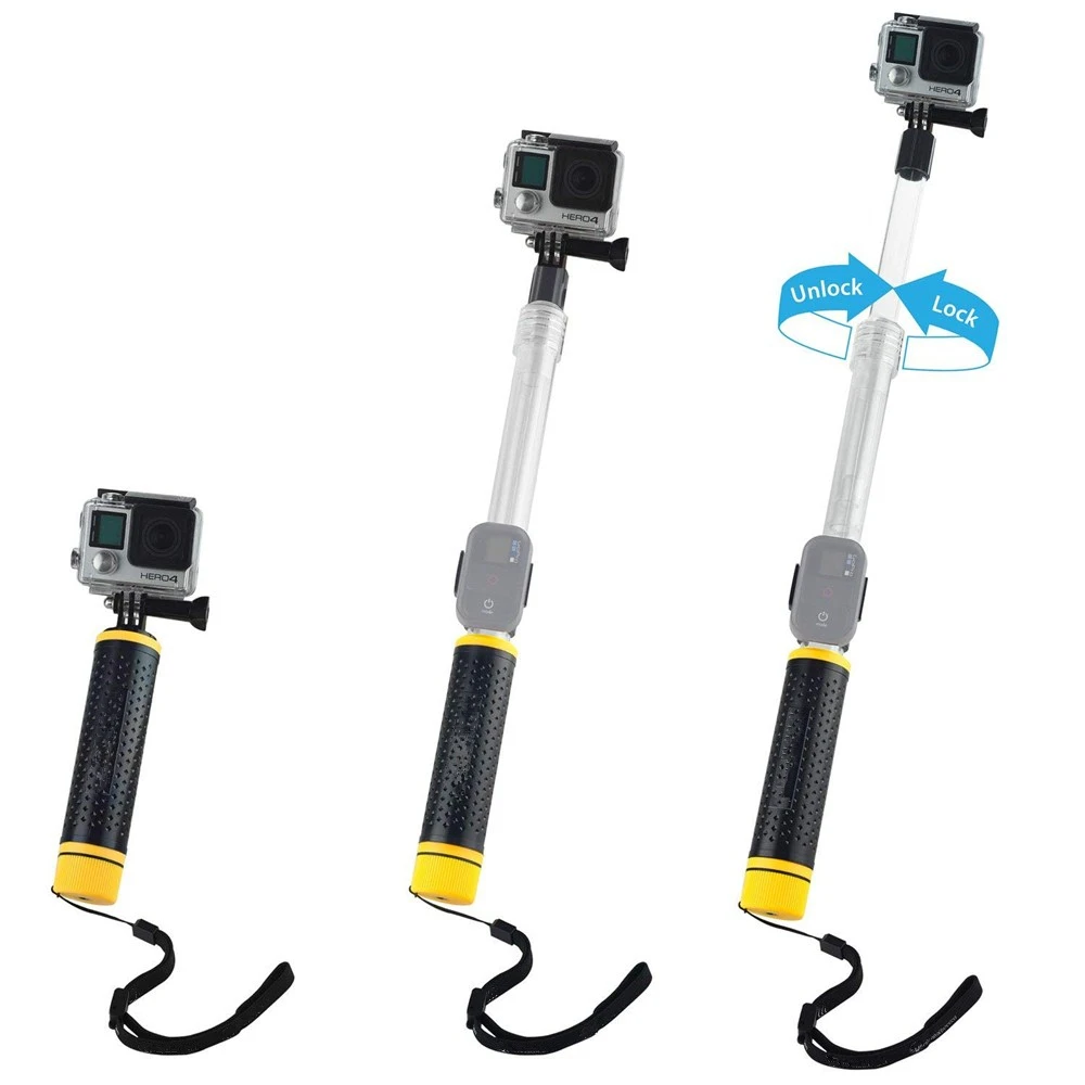 Waterproof Monopod Tripod Extendable transparent Selfie Stick for xiaomi yi 4k II 2 /SJ4000 Gopro hero 5 6 | Электроника