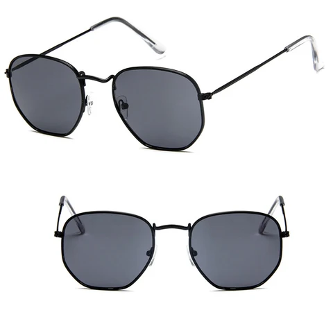 LeonLion 2023 модные квадратные солнцезащитные очки для мужчин и женщин ретро шестигранные зеркальные металлические солнцезащитные очки винтажные Брендовые женские солнцезащитные очки