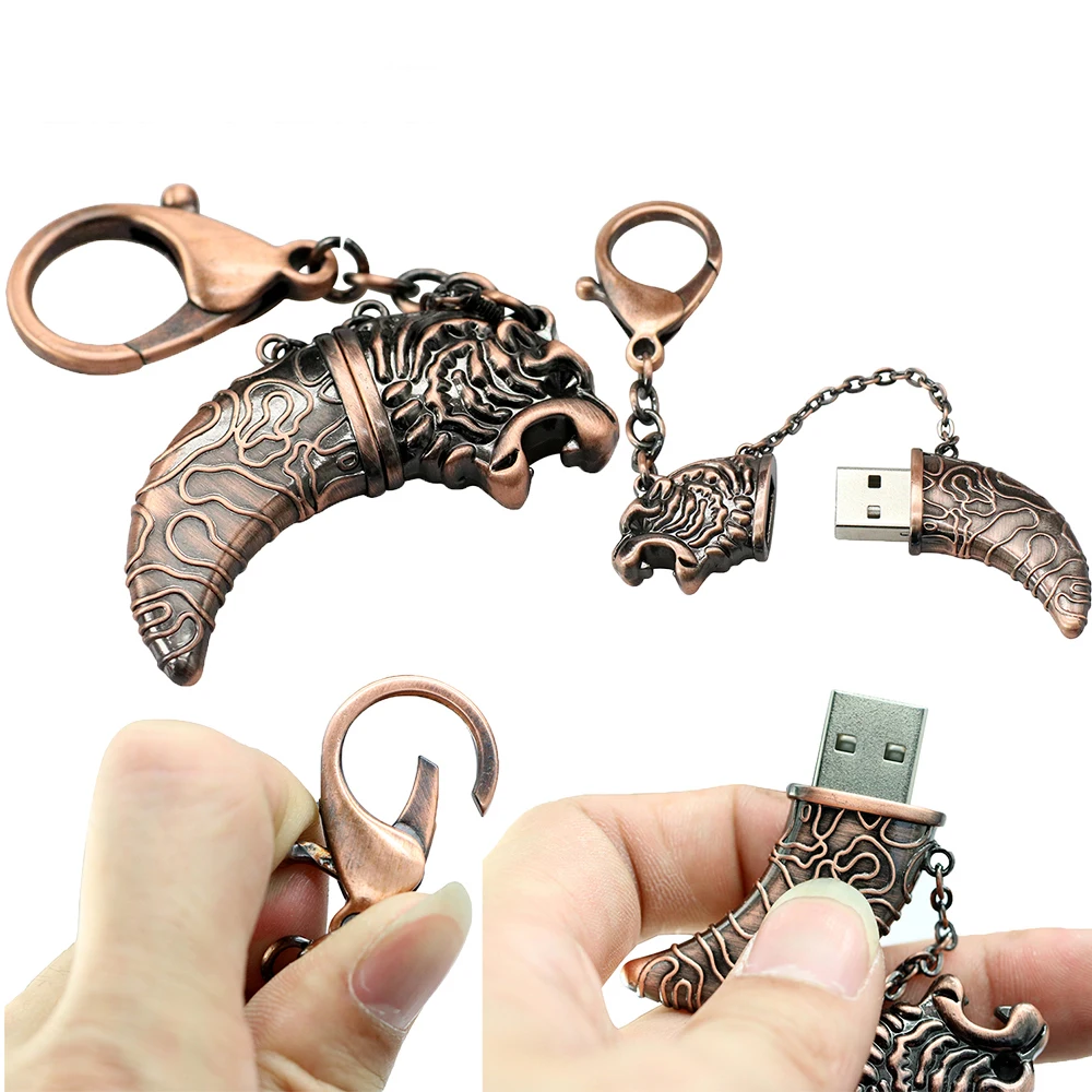 Металлический USB флеш накопитель брелок 256 ГБ 128 64 32 16 8 дамасский нож кинжал Dool 2 0