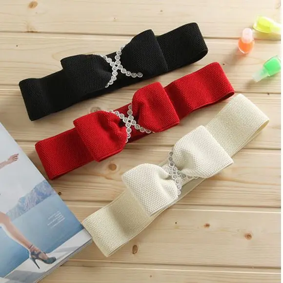 Модный женский пояс с бантом украшенный стразами эластичный wild YD0103002|elastic belt|elastic