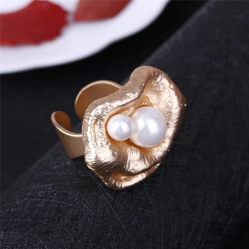 

JUJIE Lotus Flower Wedding Pearl Rings
