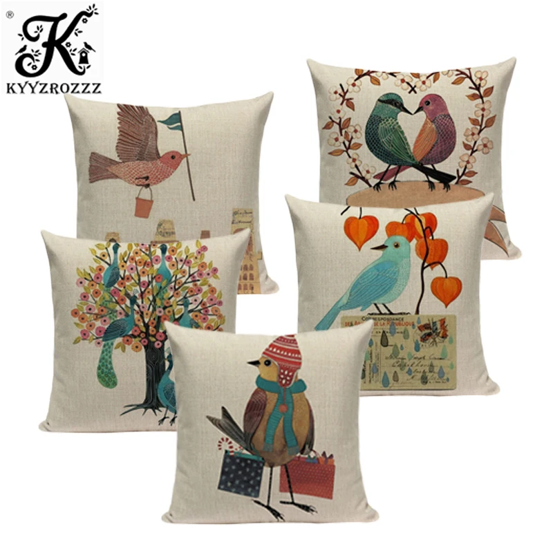 Животные птицы Подушка Чехол Декоративные подушки диванные 45 см х Squaredecorative птиц