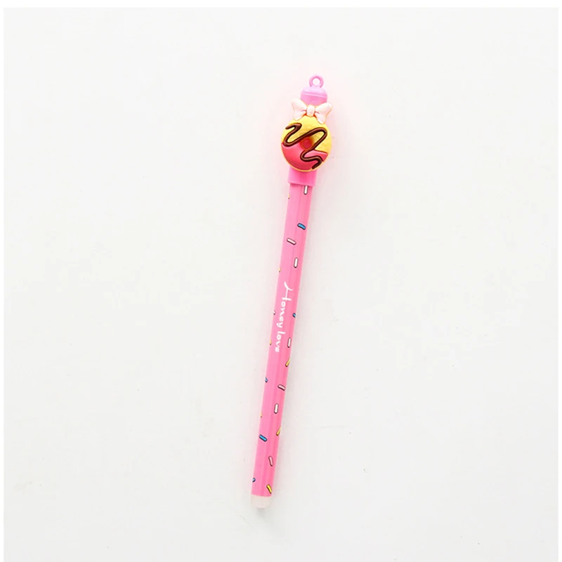 Pink 1 шт. милые кавайные Мультяшные пончики 0,5 мм стираемая ручка студенческие подарки-премии ручки канцелярские принадлежности Школьные офисные принадлежности - Цвет: Pink