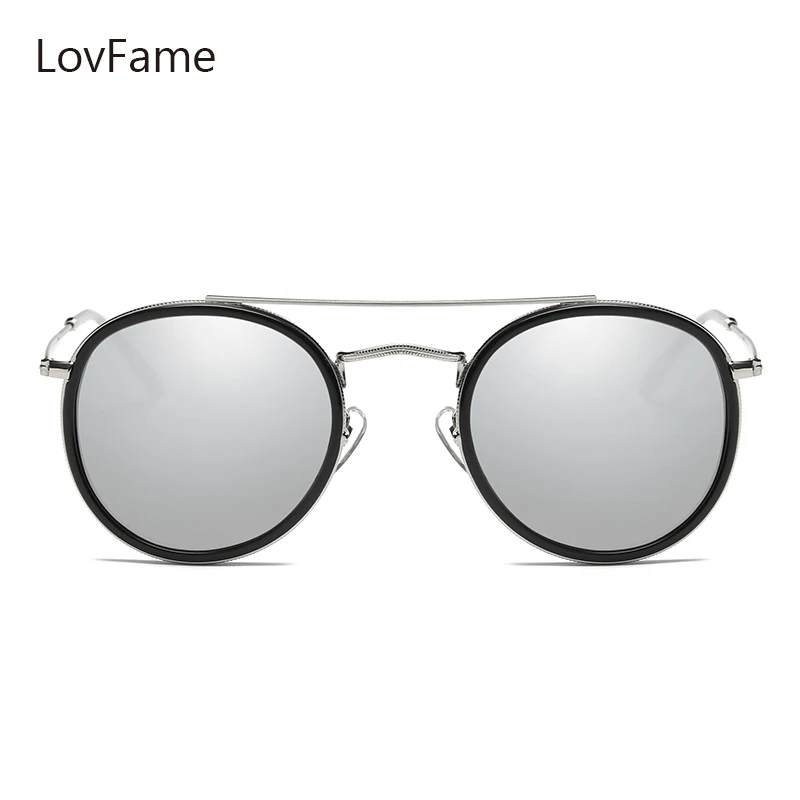 Lovfame Мода 2017 г. круглый Солнцезащитные очки для женщин Cateye дамы Защита от солнца