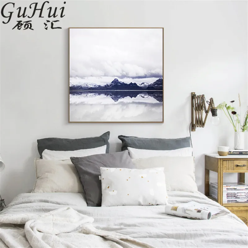 Скандинавский современный ледник морской пейзаж Картина на холсте гостиная