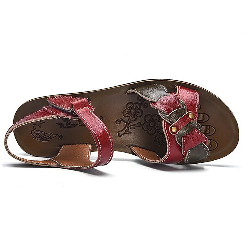 Брендовые босоножки из натуральной кожи женские на танкетке Летняя обувь