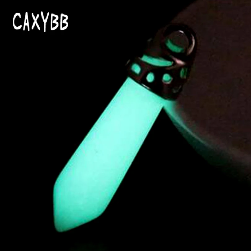Caxybb световой камень гексагональной Колонка флуоресцентный Цепочки и ожерелья