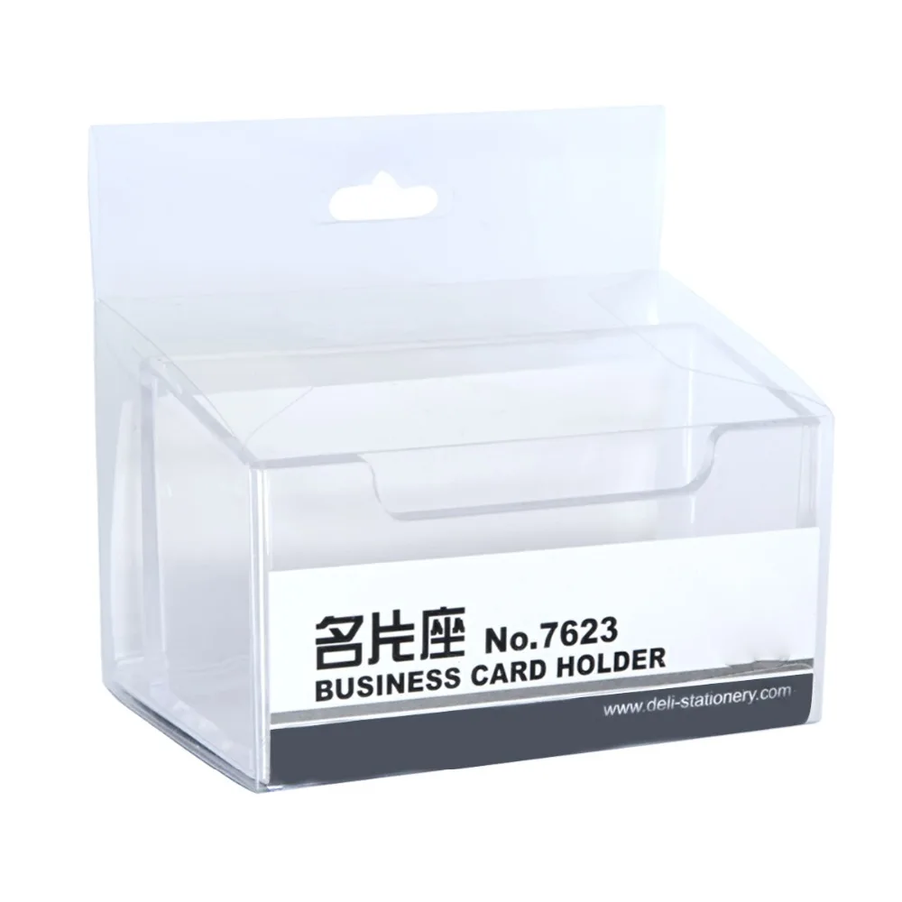 

7623 Large Capacity Card Seat Plastic Business Card Holders Desk Plastic Id Holder Business Card Display Office Accessories