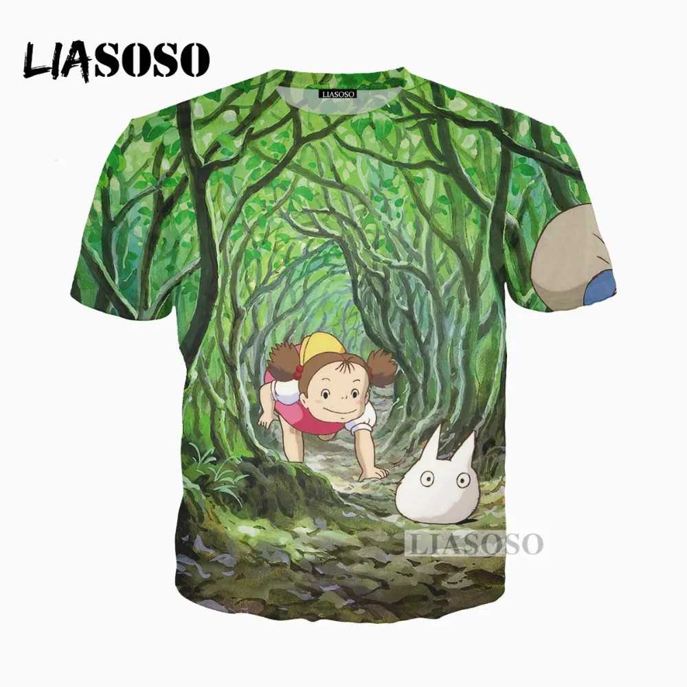 LIASOSO 2018 Забавный 3D принт для женщин и мужчин милый мультфильм Тоторо футболка