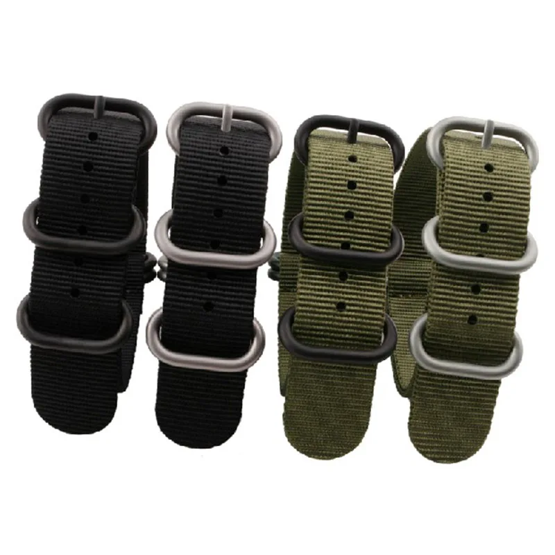 New Woven nylon canvas strap 18MM 19MM 20MM 21MM 22MM 23MM 24MM 26MM Black Green Gray Sports Watchband