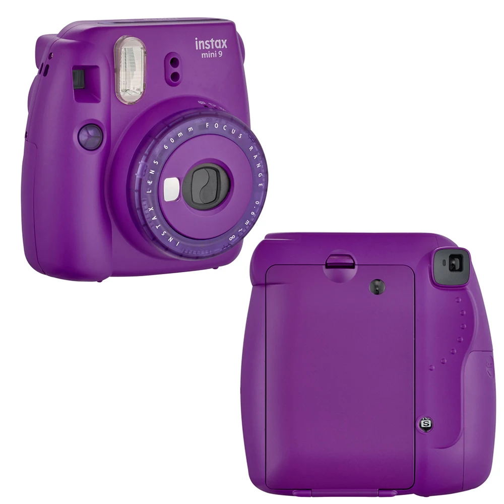 Fujifilm Instax Mini 9 камера новая прозрачная желтая фиолетовая Fuji мгновенная обновленная мини 9 мини 8 фотокамера+ цветной фильтр